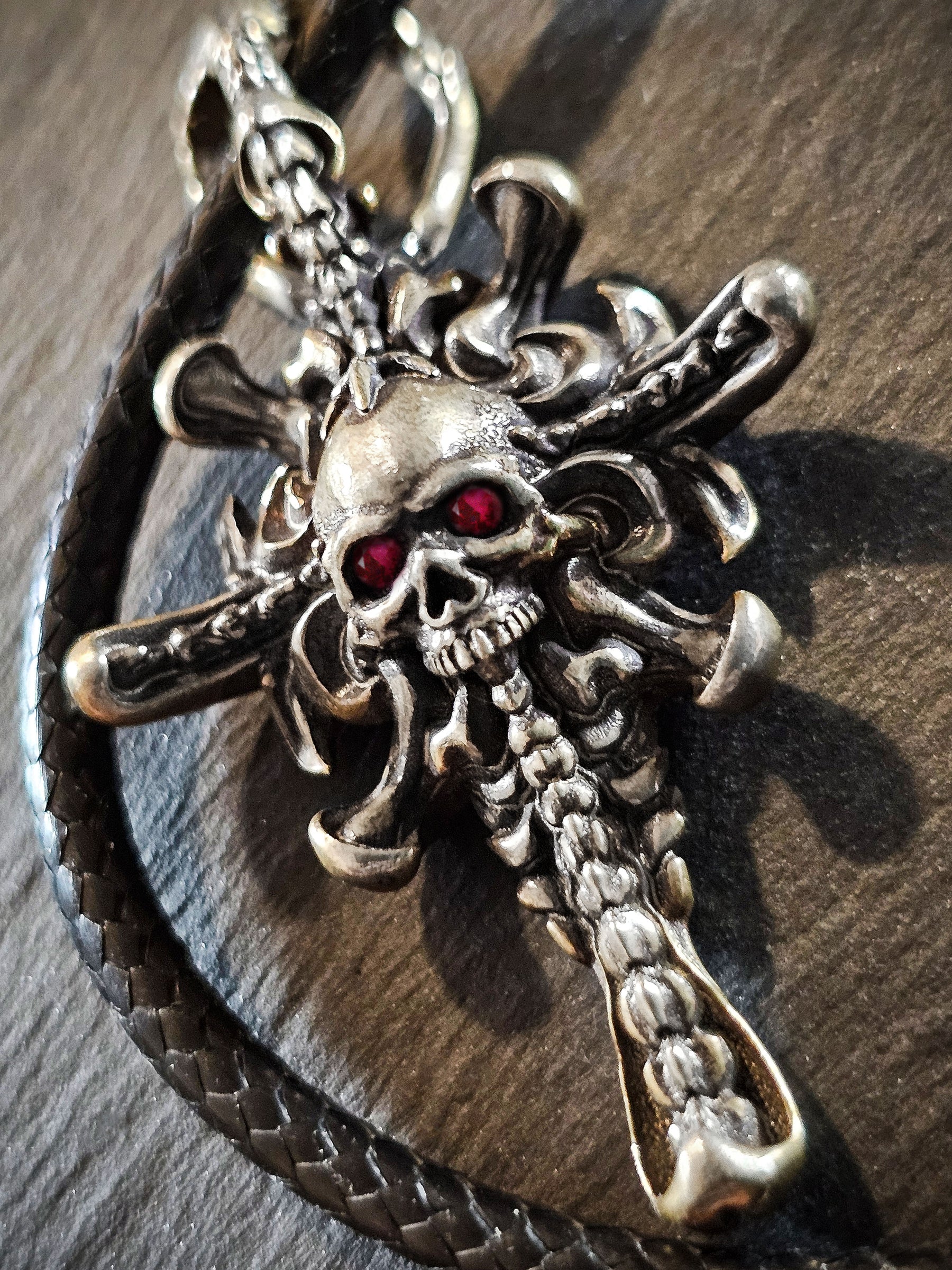 Skull Pendant | Gothic Biomechanical Crucifix