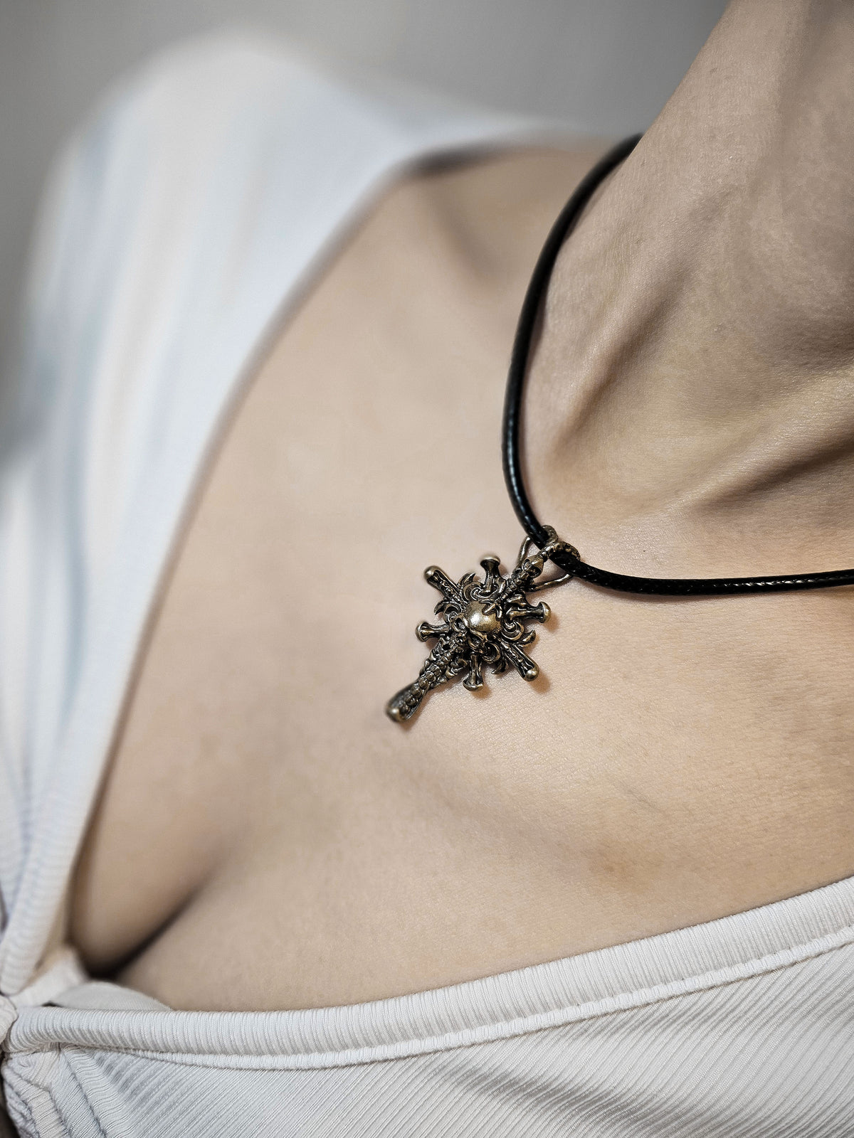 Skull Pendant | Gothic Biomechanical Crucifix