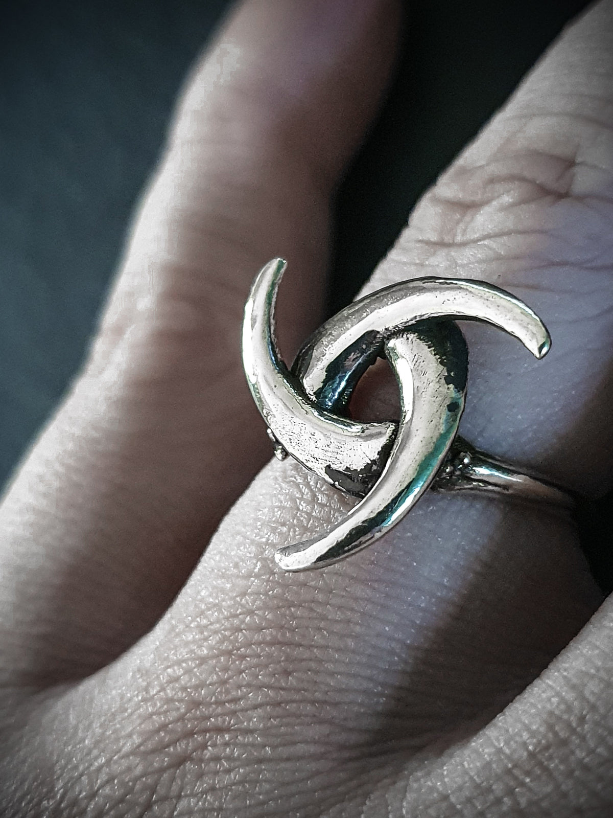 Rune Ring | Triple Horn Symbol of Odin Adjustable