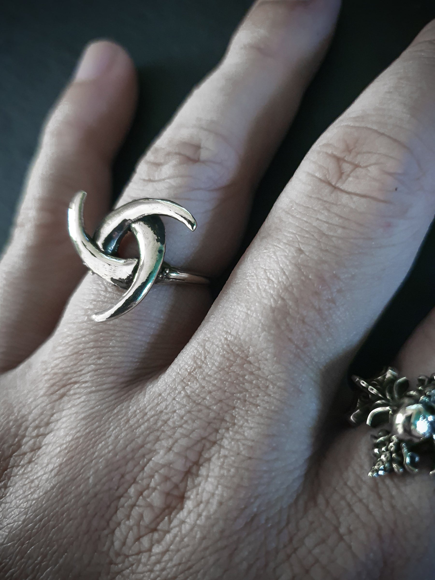 Rune Ring | Triple Horn Symbol of Odin Adjustable