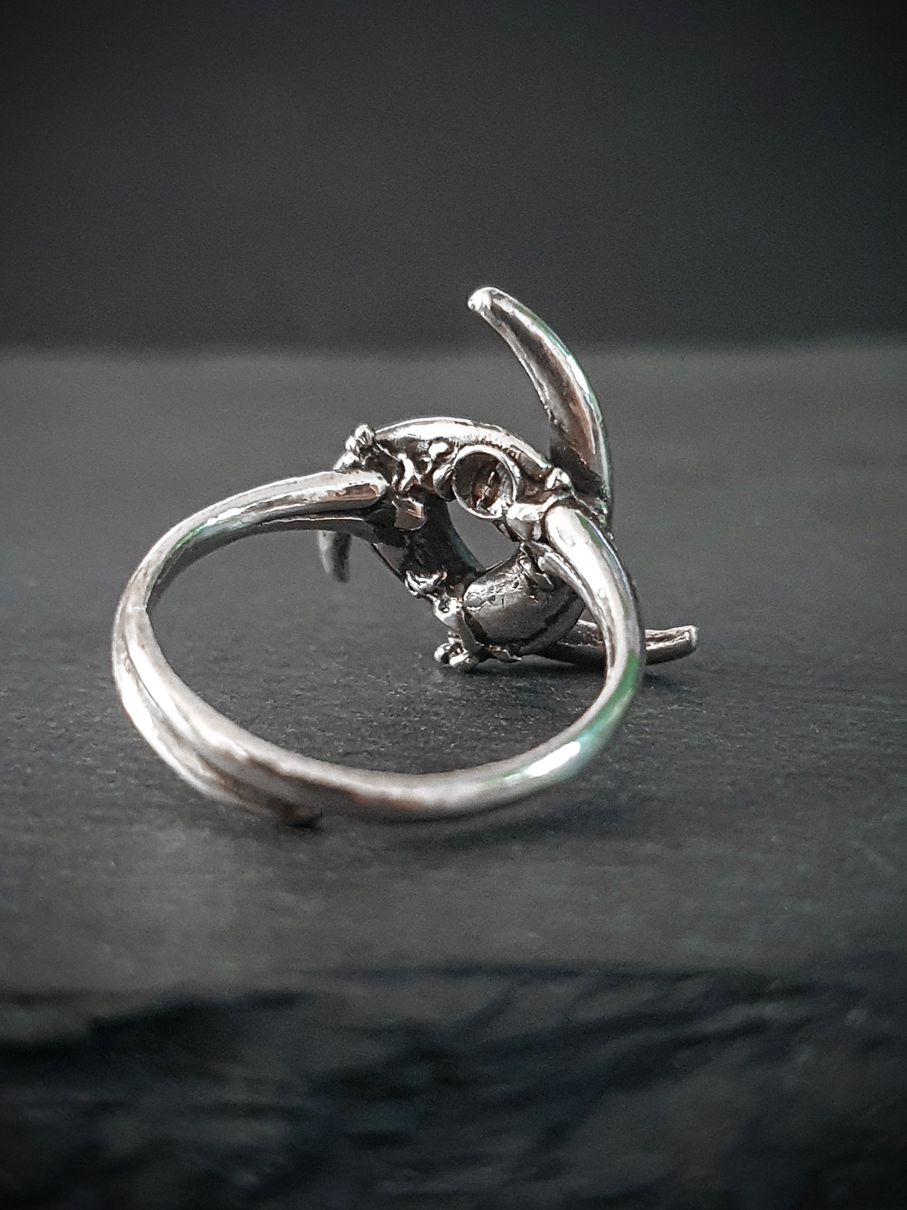 Rune Ring | Triple Horn Symbol of Odin Adjustable