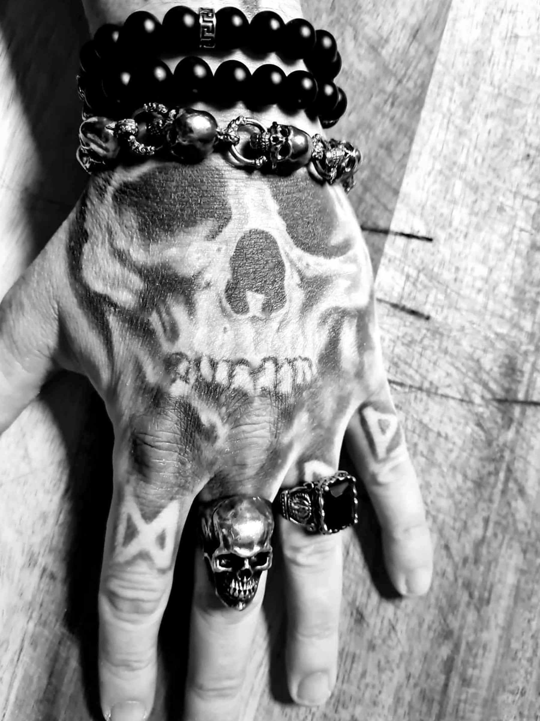 Skull Chain Link Bracelet | Biting Skull Chain