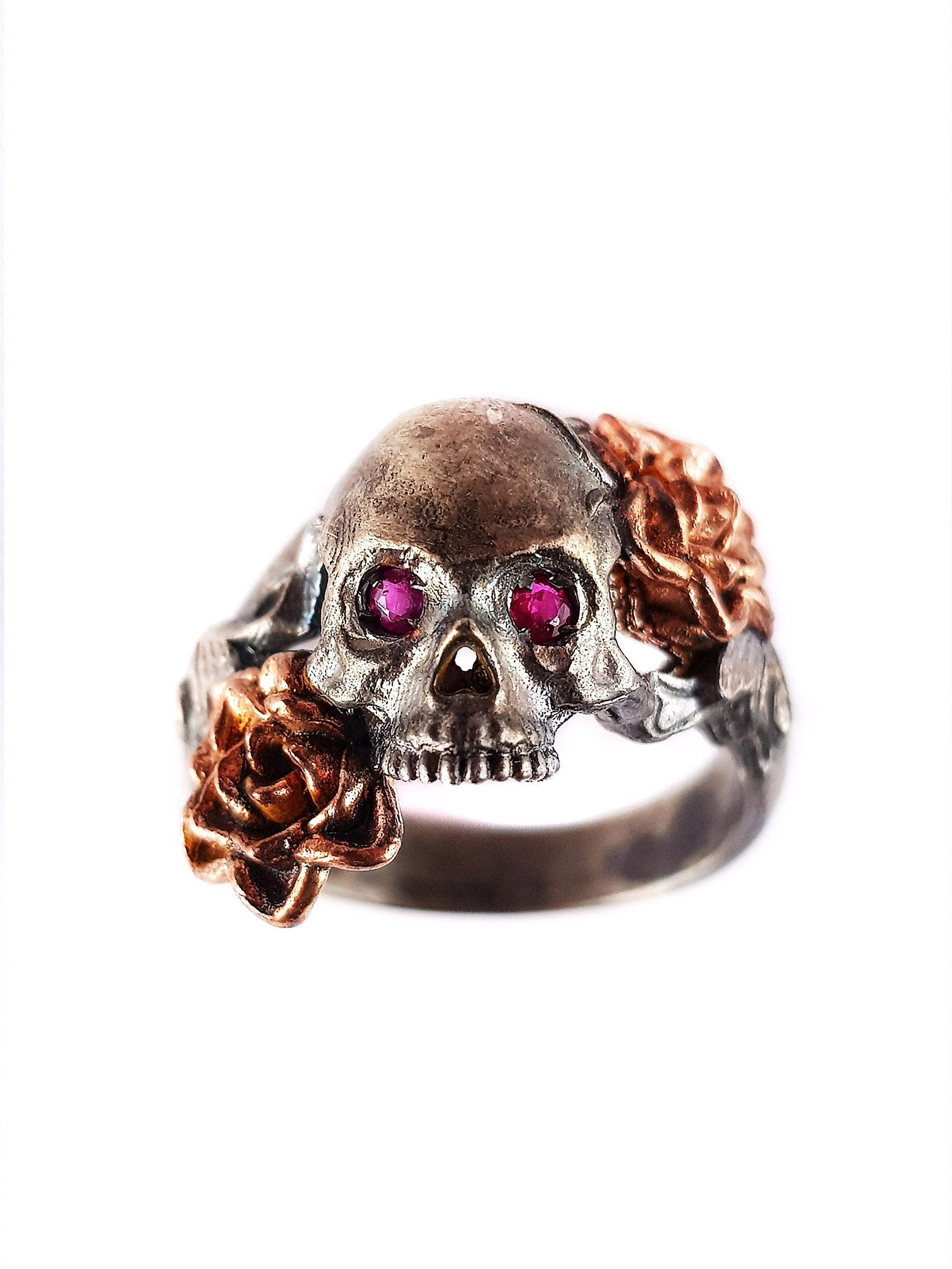 Skull Ring | Double Rose