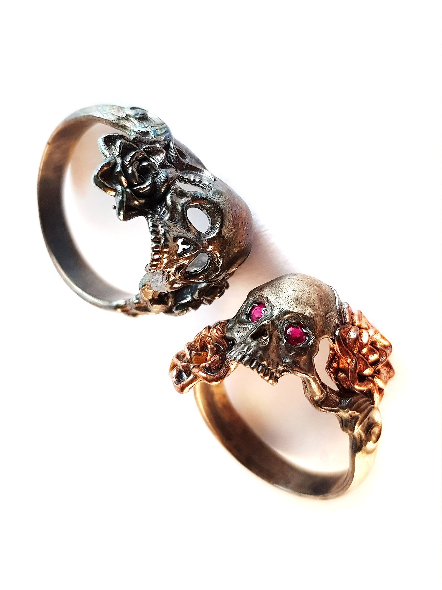 Skull Ring | Double Rose