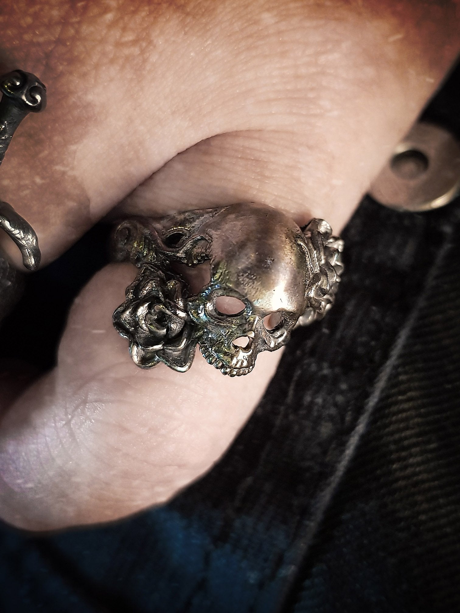 Skull Ring | Double Rose