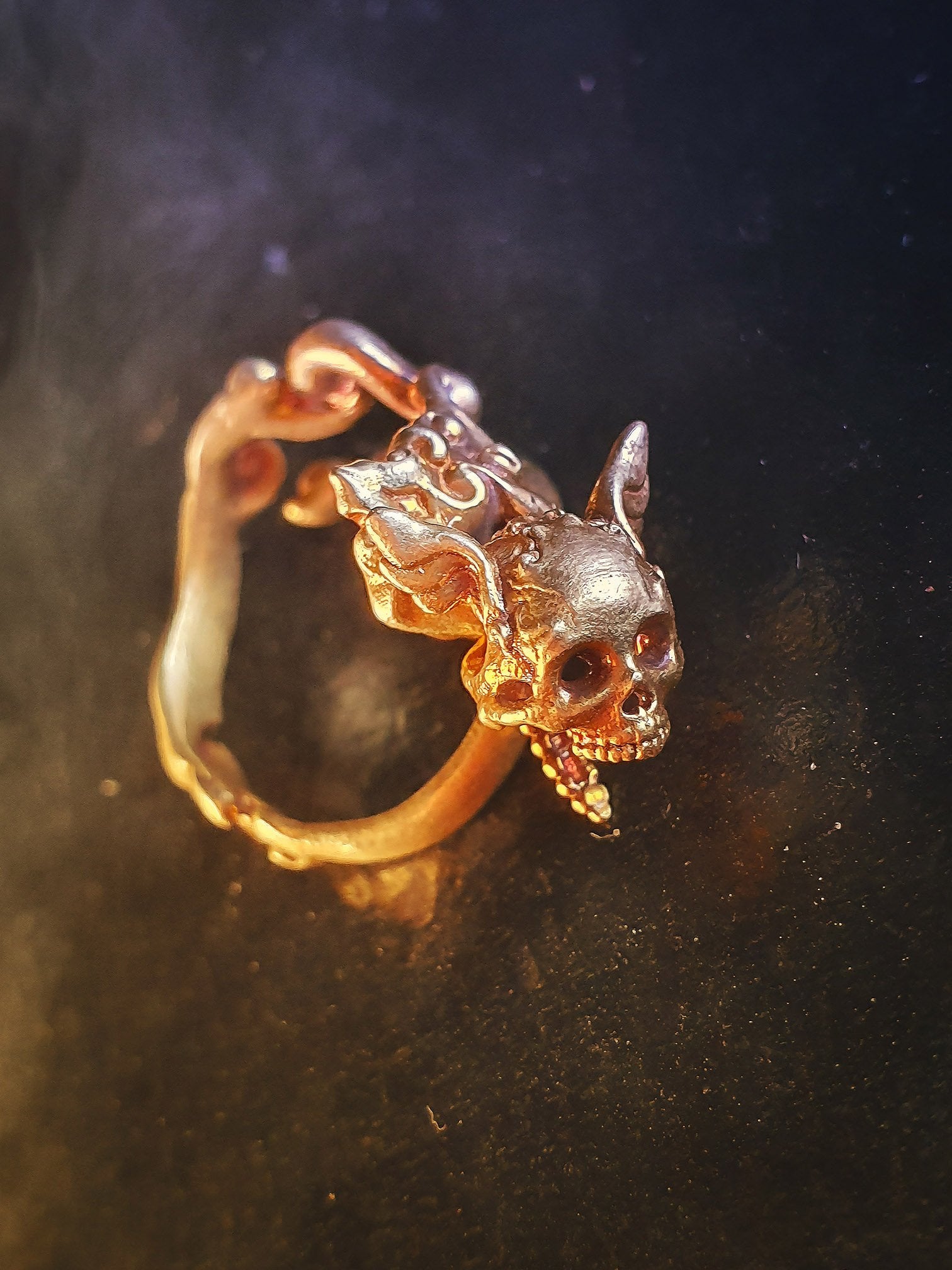 Skull Ring | Dancing Winged Head