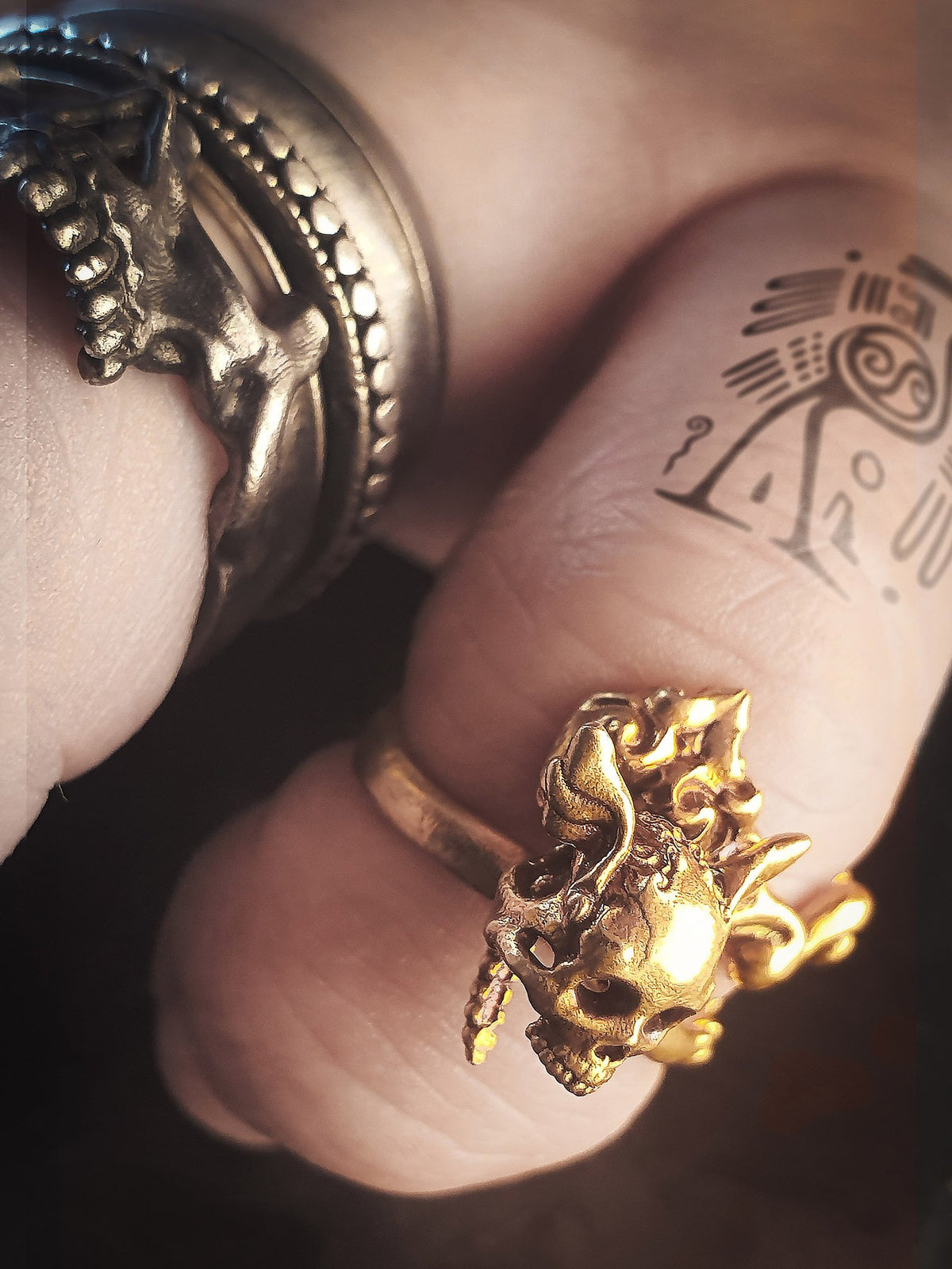 Skull Ring | Dancing Winged Head