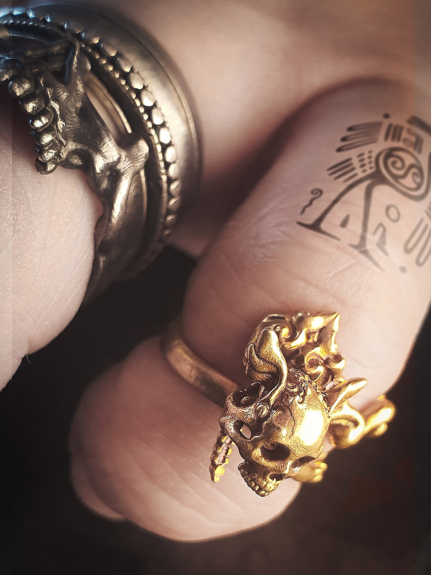 Skull Ring | Dancing Winged Head