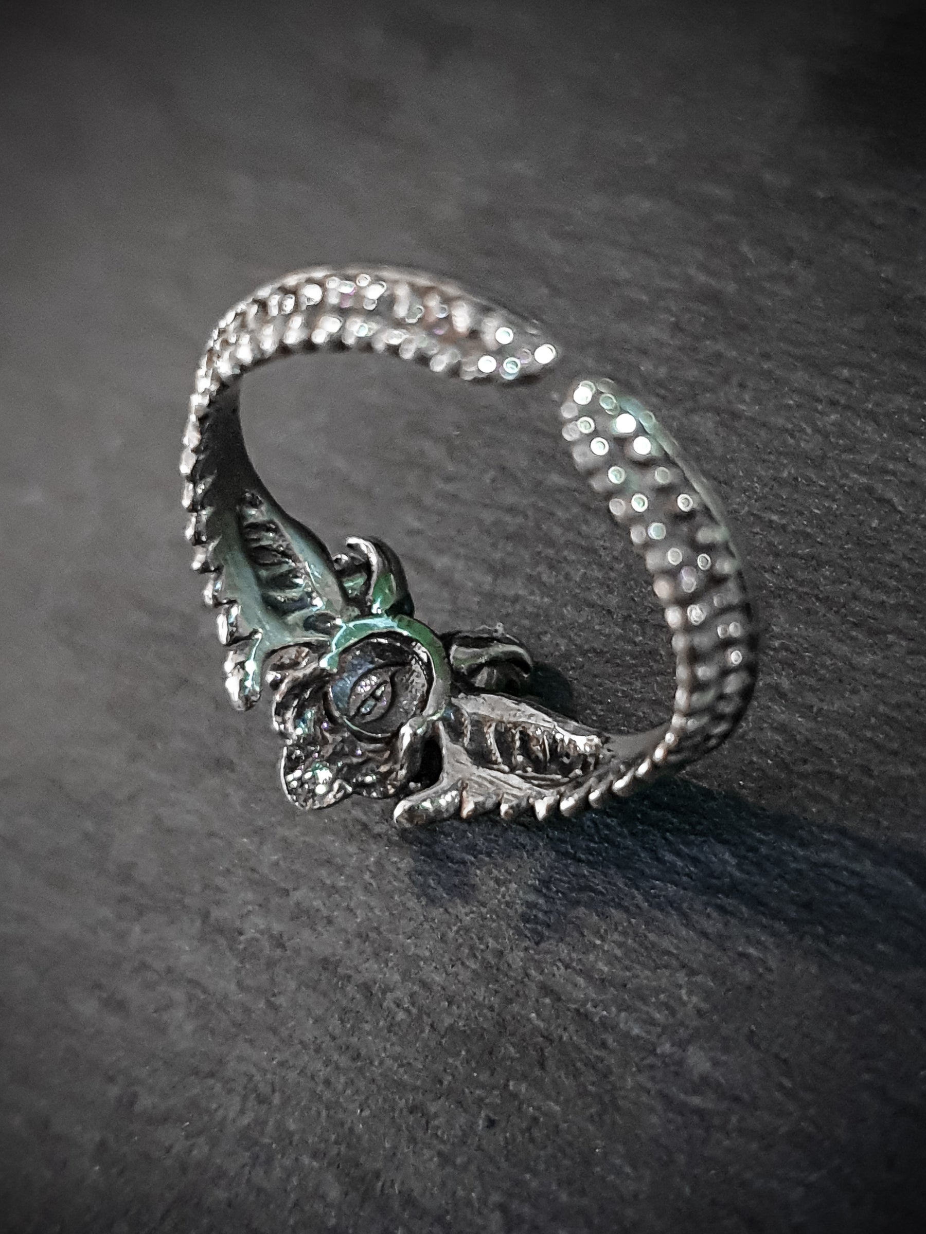 Skull Ring | Dainty Winged Angel adjustable