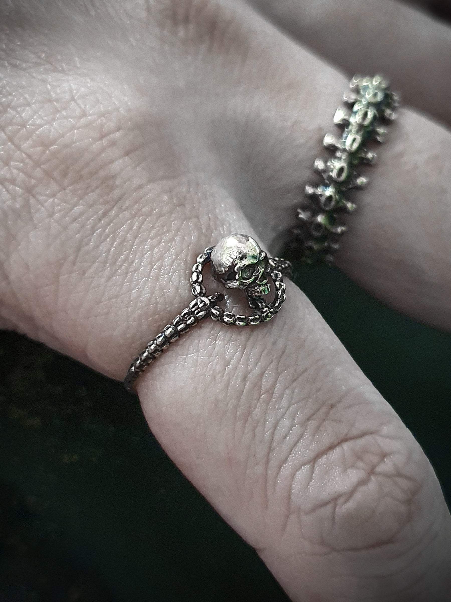 Skull Ring | Circular Dainty Skeleton Skull Eternity Karma