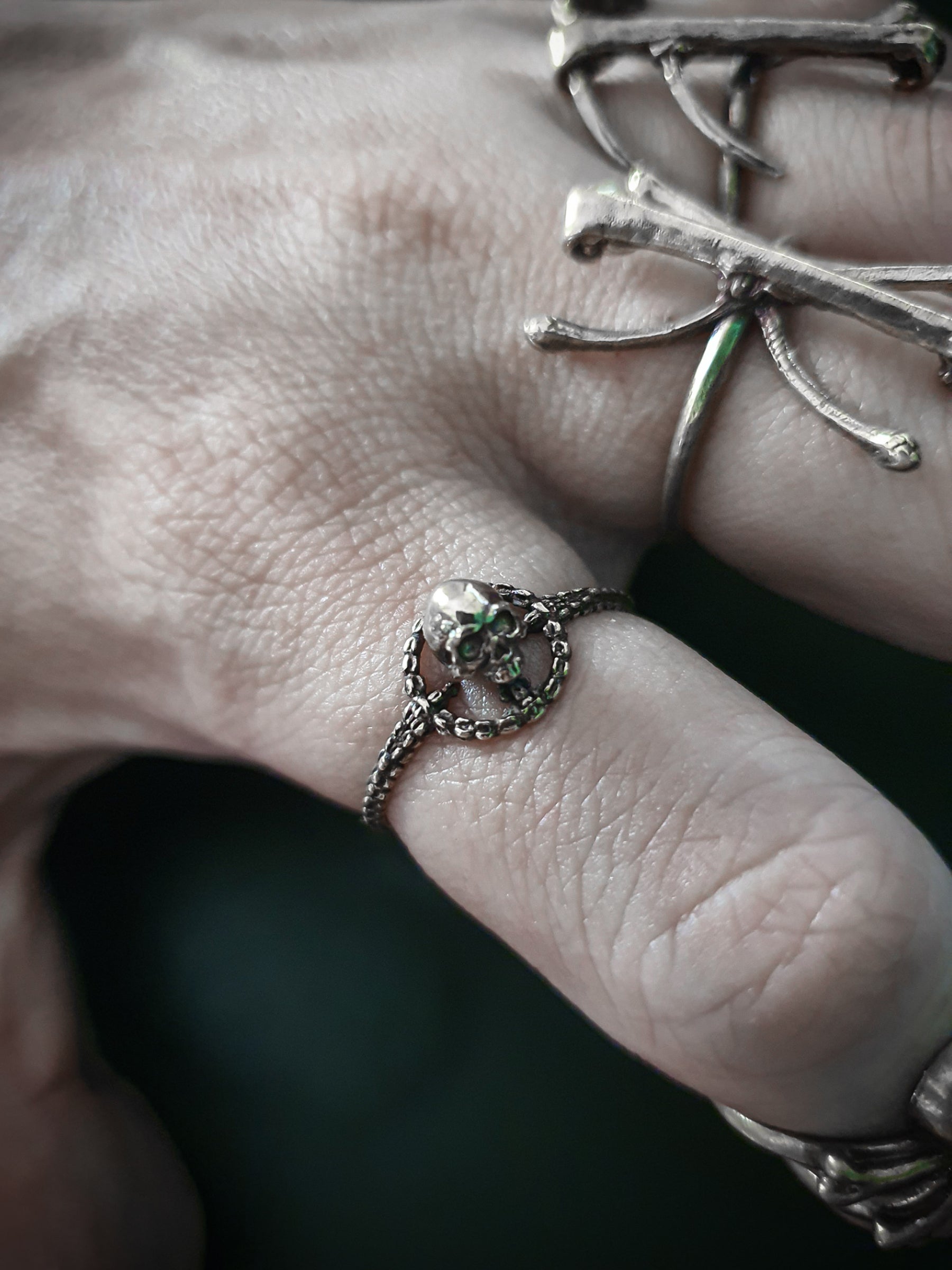 Skull Ring | Circular Dainty Skeleton Skull Eternity Karma