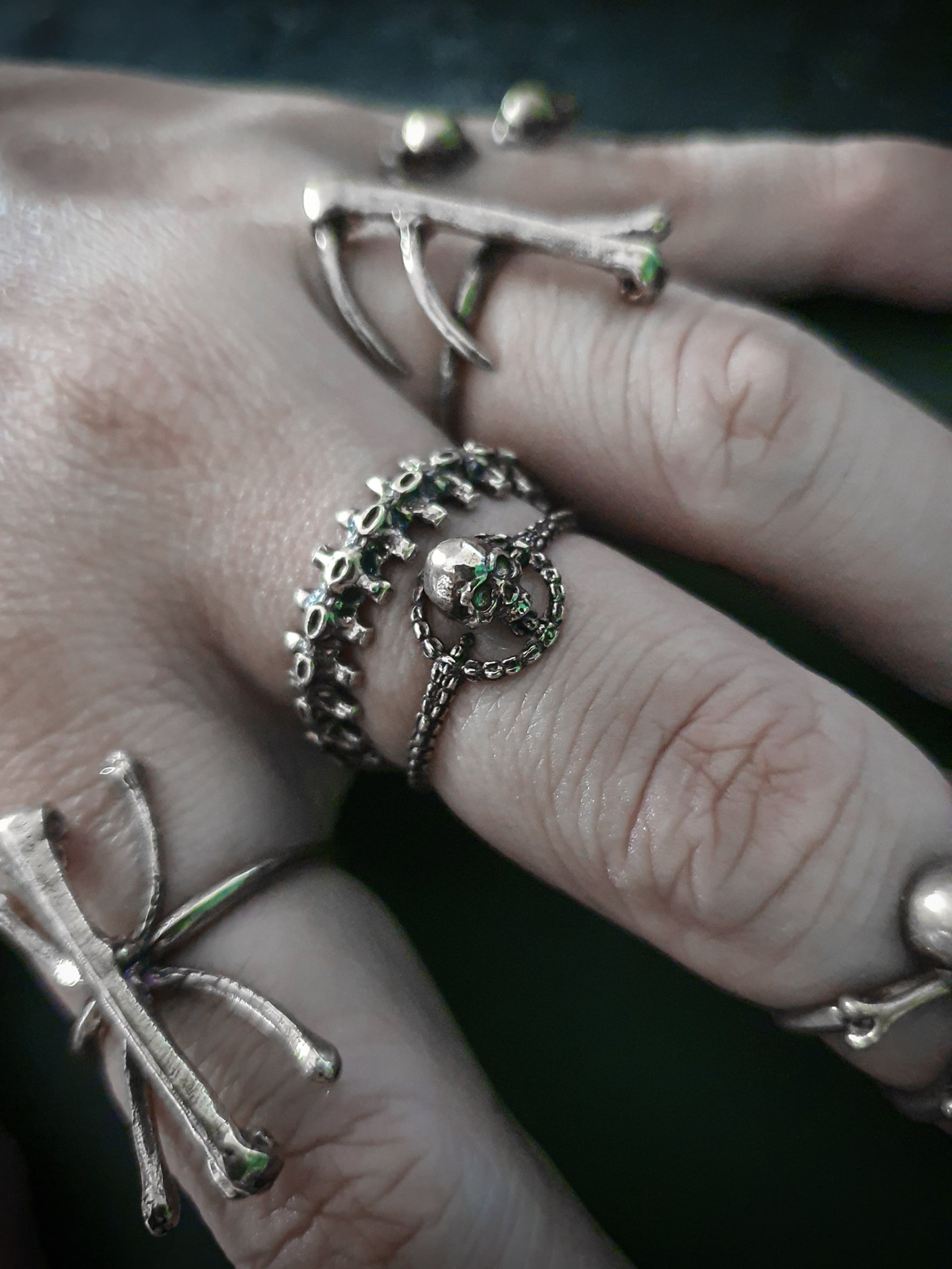 Skull Ring | Circular Dainty Skeleton Skull Eternity Karma