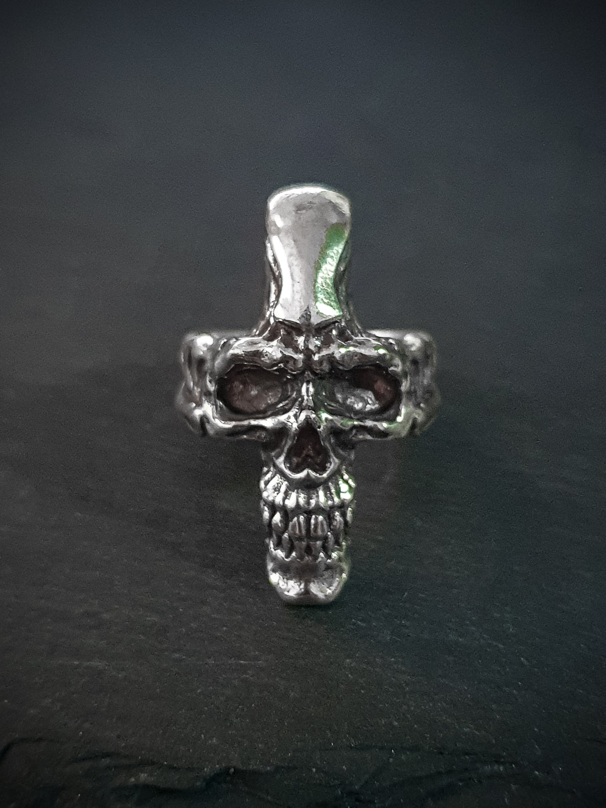 Skull Ring | Cross face Gothic