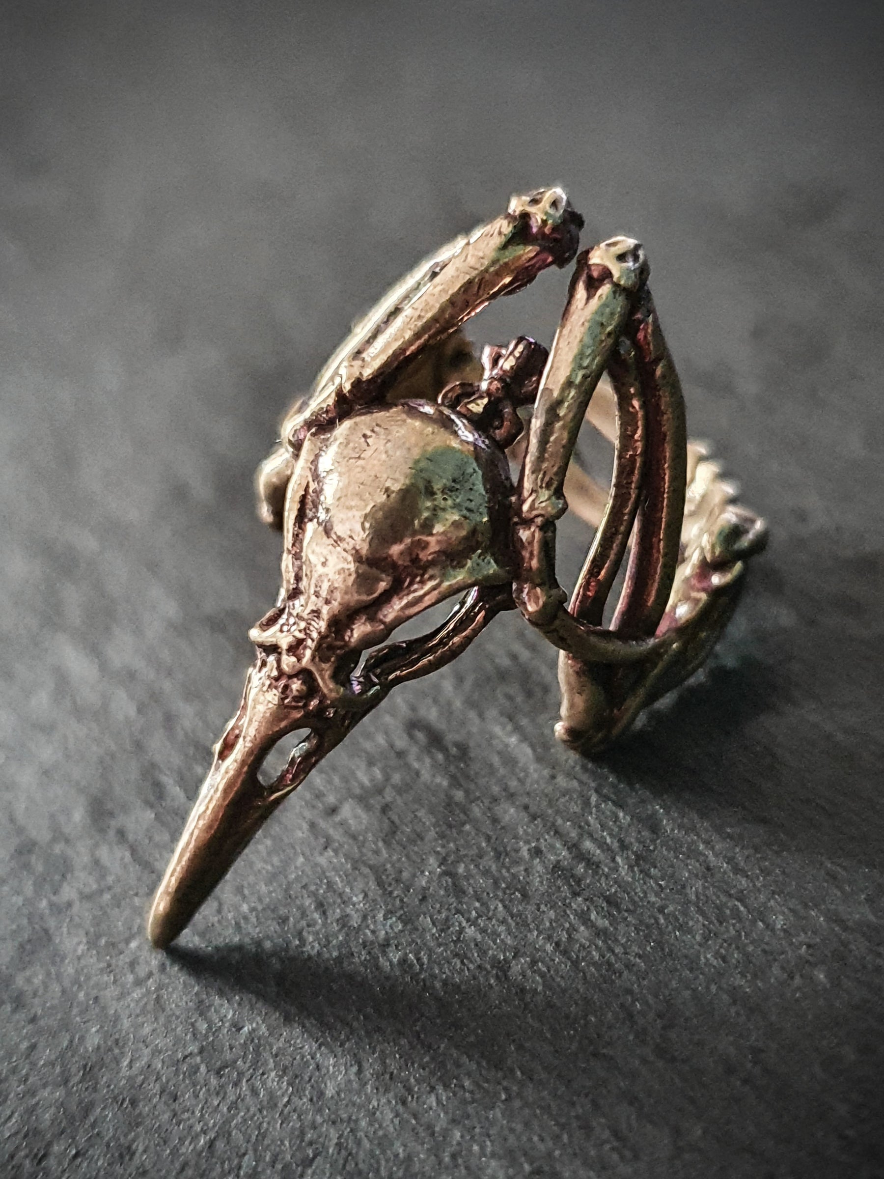 Skull Ring | Raven Crow Skeleton adjustable