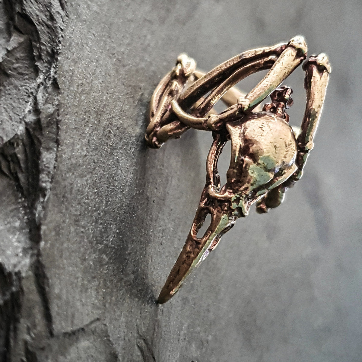 アクセサリー OLD CROW Carcass Ring | Raven Crow Skeleton adjustable