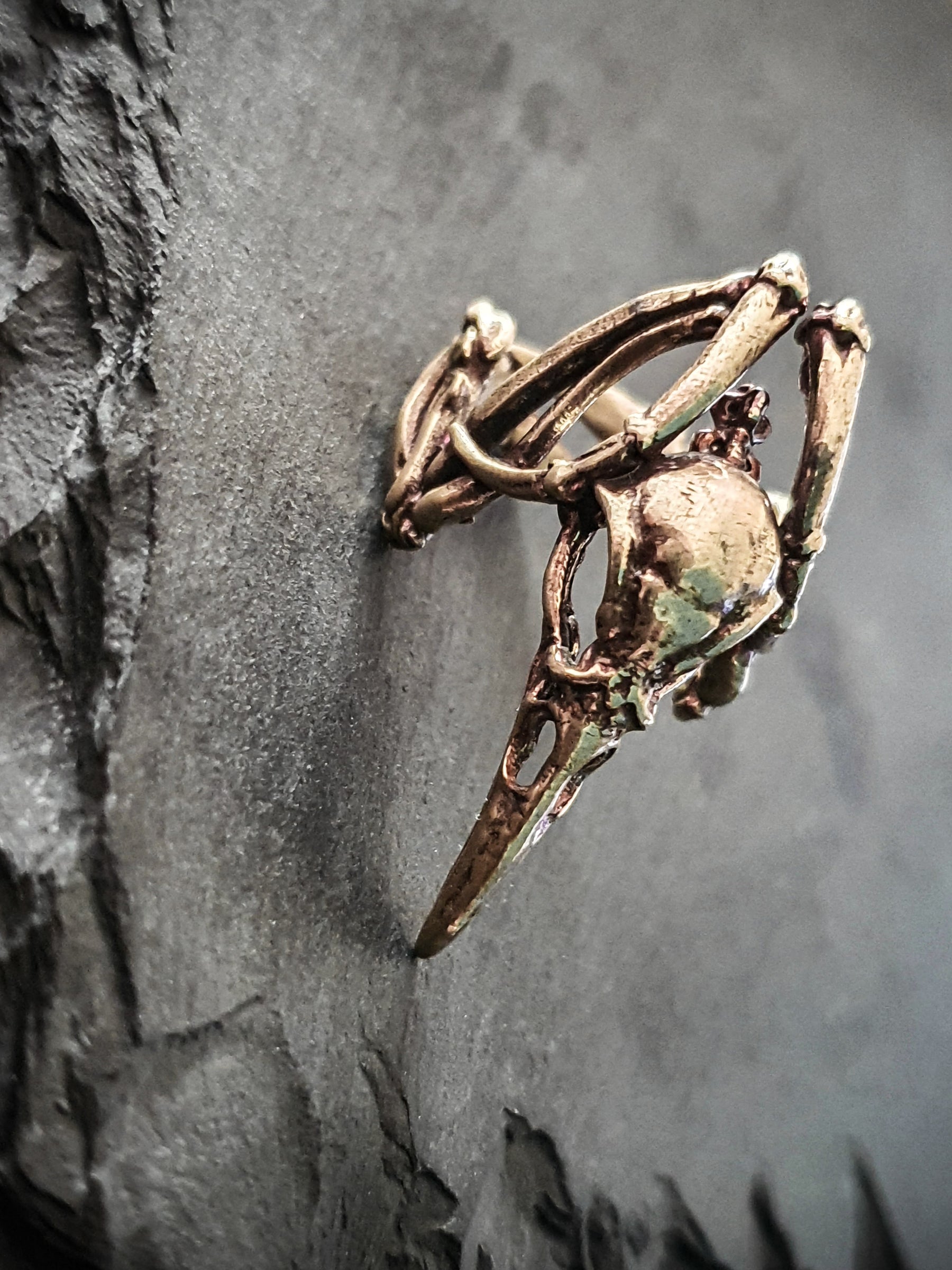 Skull Ring | Raven Crow Skeleton adjustable