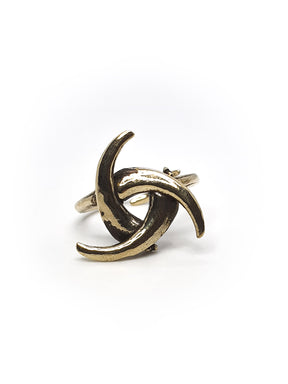 Rune Ring | Triple Horn Symbol of Odin Adjustable