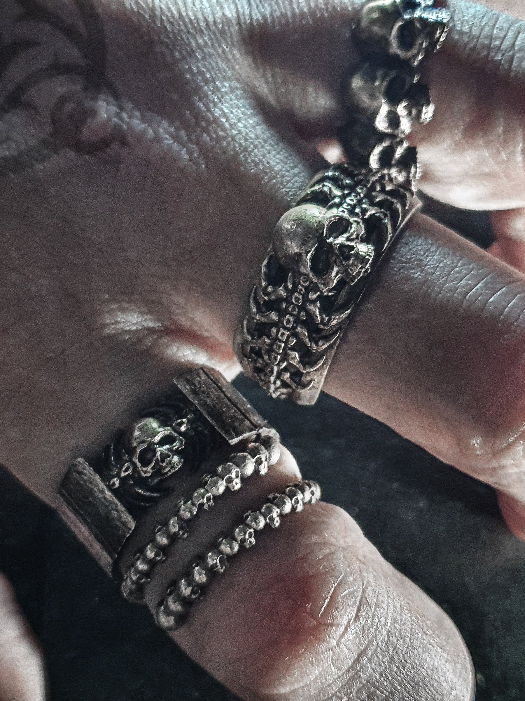 Skull Ring | Hard Edge Double Side Ribcage