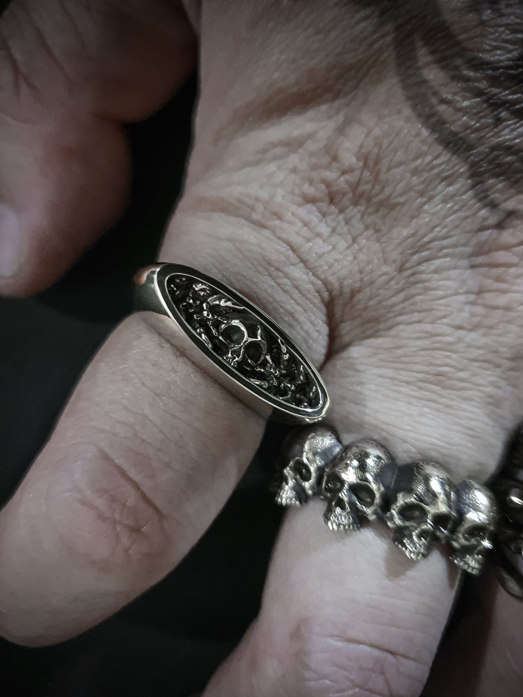 Skull Ring | High Profile Embedded Polished Sci-fi