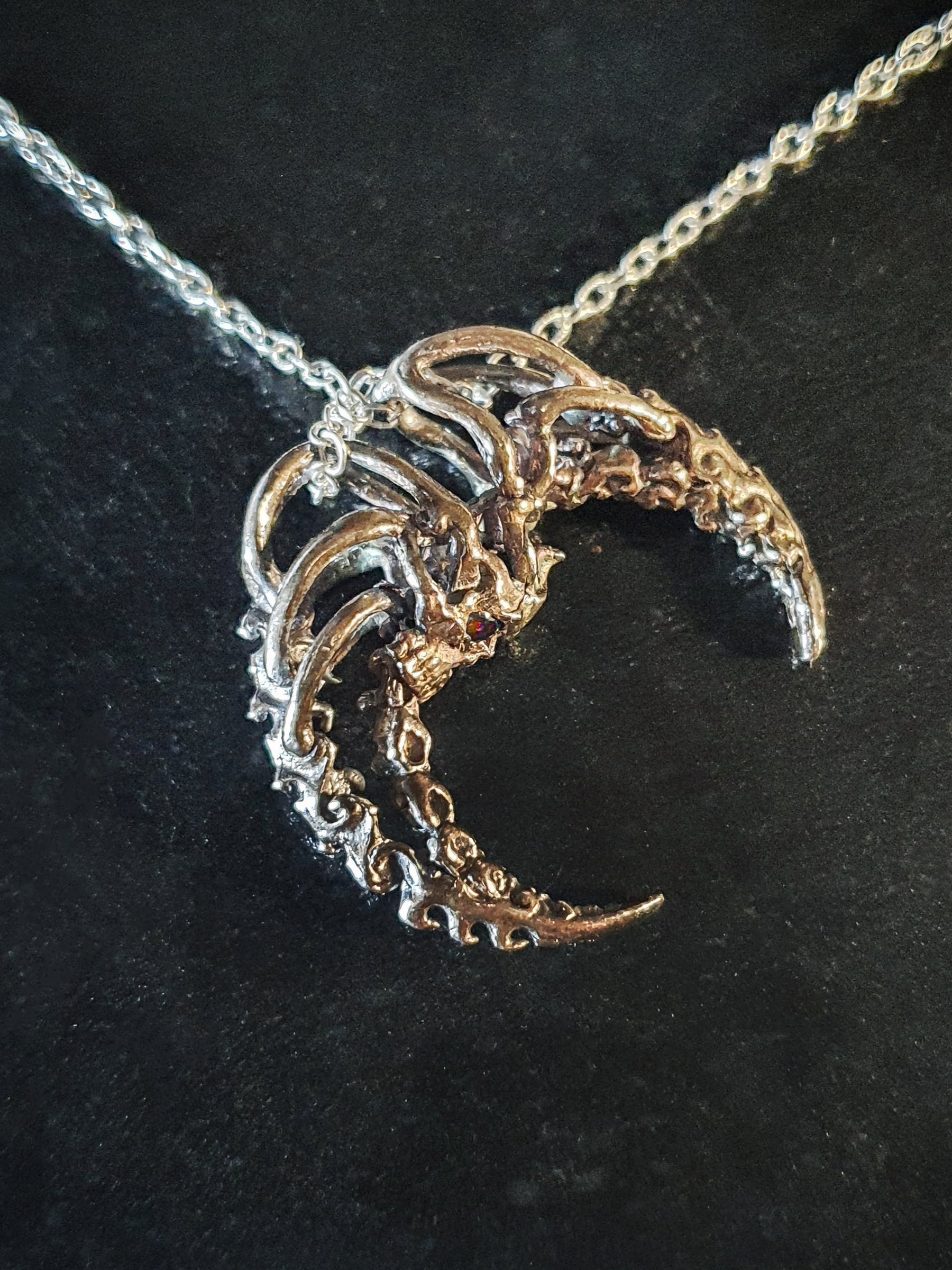 Skull Pendant | Lunar Crescent Moon