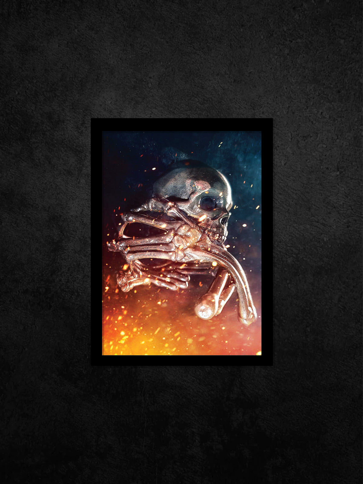 Skull Art Digital Download | Gothic Crossbones Skull Print 02