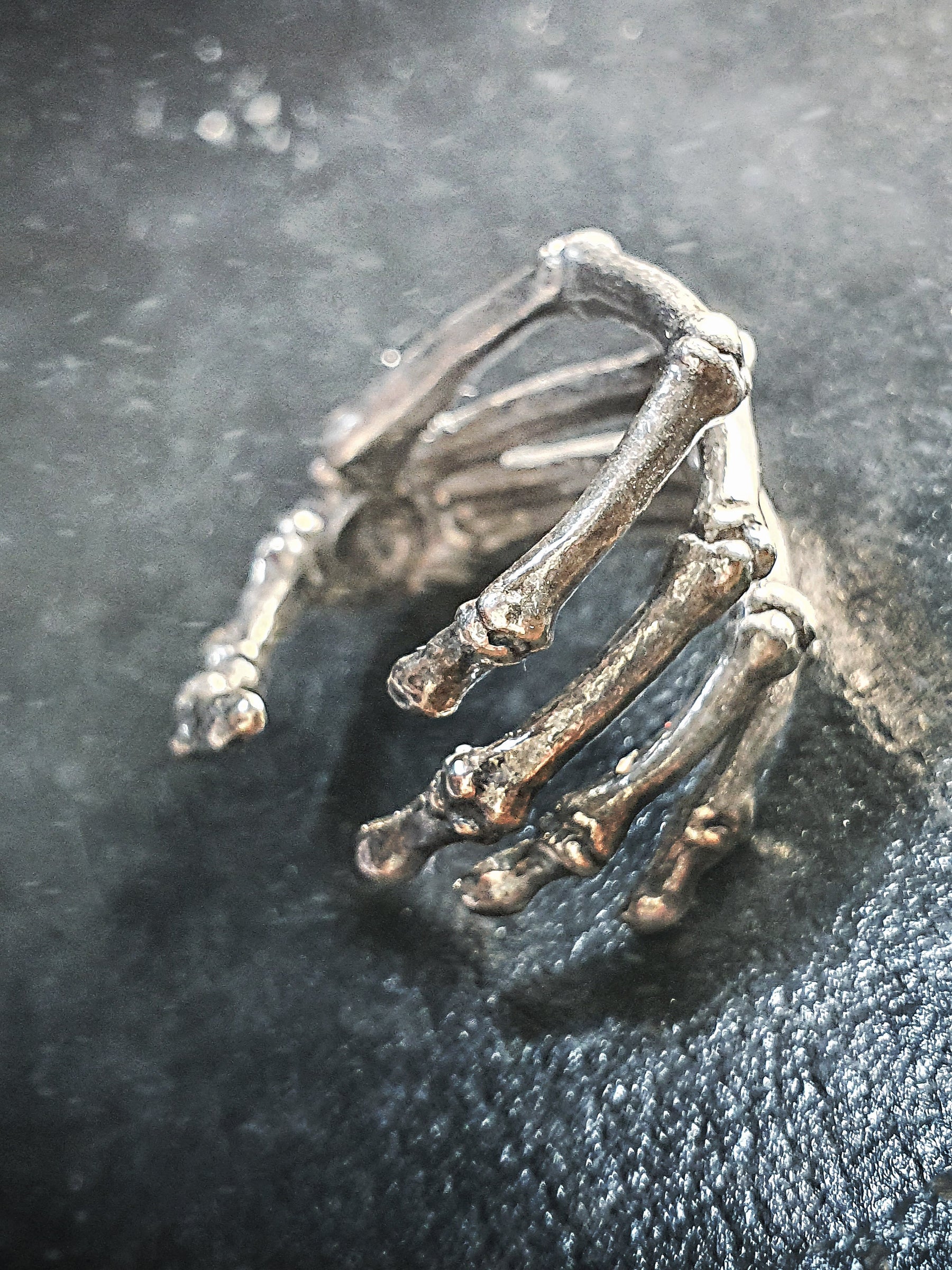 Amazon.com: Caiyao Gothic Punk Metal Skull Skeleton Hand Bracelet Ring  Exaggerated Bone Joint Fingers Wristband Talon Bracelet for Women Girl Men  Boy Rock Hand Chain Halloween Costume Accessory Gifts-A gold: Clothing,  Shoes