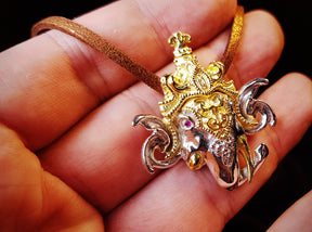 Decorative Lord Ganesha Head 925 Silver Pendant